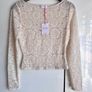 Savida Cream Lace Long Sleeve Top - Size SMALL Image 4