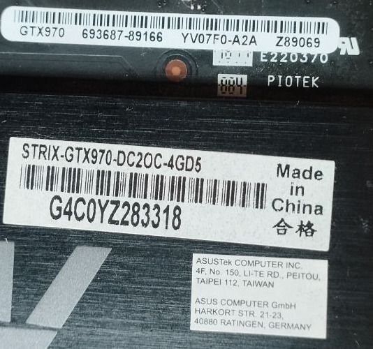 Asus Strix GeForce GTX970 4GB DDR5