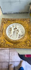 Antique Gilt Framed Marble Plaque -  marble relief featuring a cherub in the style of Edward William Wyon / Sir Thomas Lawrence