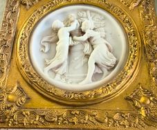 Antique Gilt Framed Marble Plaque -  marble relief featuring a cherub in the style of Edward William Wyon / Sir Thomas Lawrence