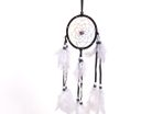 Black dream catcher with white feathers