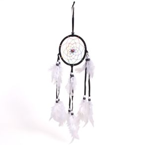 Black dream catcher with white feathers