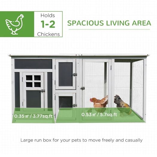 Wood Chicken Coop Hutch Hen House Cage PC Roof w/ Run Nest Box Deluxe 160 x 75 x 80 cm (FREE POSTAGE)