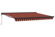 Manual Retractable Awning with LED 350x250 cm Orange and Brown