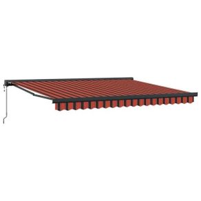 Manual Retractable Awning with LED 350x250 cm Orange and Brown