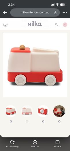 Liewood Winston Rechargeable Night Light Fire Truck