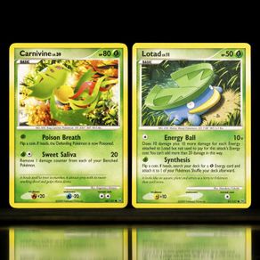 Carnivine Lv.39 68/127 and Lotad Lv.11 81/127 Common Platinum Base Set Pokemon Cards