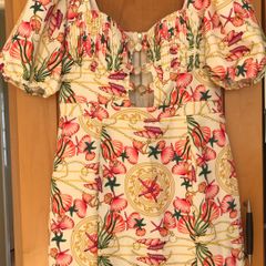 Ladies Cream / Coral Dress by Missguided