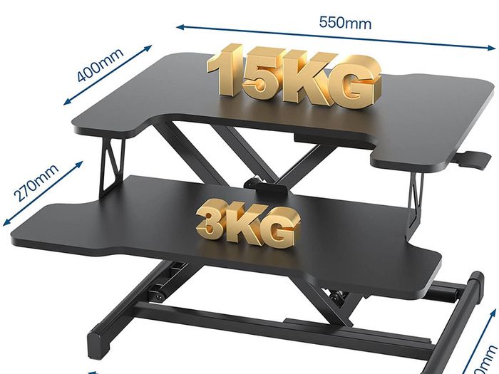 _Standing Desk Height Adjustable Sit / Stand Desk Converter with Deep Keyboard Tray Sit-to-Stand Desk for Laptop