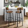 _Set of 2 bar stools, kitchen chairs with sturdy metal frame, seat height 73.2 cm, easy assembly, industrial design, vintage brown-black Image 4