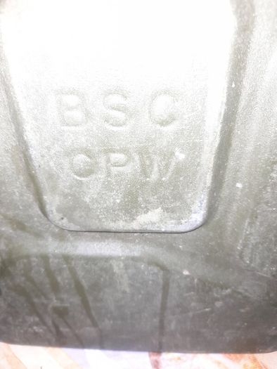 Old Green Military Steel Jerry Can with Crows Foot Stamp,