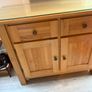 Solid Ash sideboard with toughened glass top Image 2