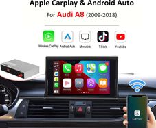 Wireless CarPlay Android Auto Interface Adapter for Audi A8 D4 HN+ HN+r 2010-2018 MMI 3G with AirPlay Mirror Link Module