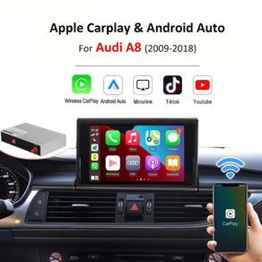 Wireless CarPlay Android Auto Interface Adapter for Audi A8 D4 HN+ HN+r 2010-2018 MMI 3G with AirPlay Mirror Link Module