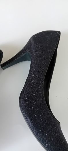 Black Glitter Heels