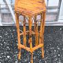 Mid-century boho Hexagonal Bamboo & Rattan Plant Standplant stand Image 2