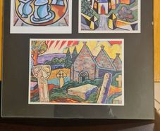 Bob Cahill Cards From Oriental Paintings Framed Under Glass. Nice Decorative Picture. In Good Condition.
