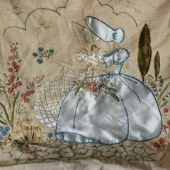 An old piece of embroidered linen