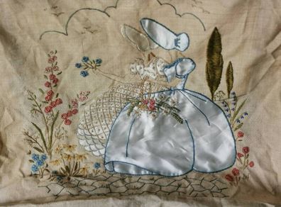 An old piece of embroidered linen