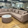 Luzia Cream & Beige Corner Sofa Bed + Matching Coffee Table Image 2
