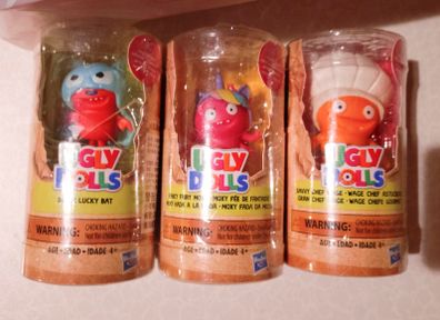 3 Ugly Dolls In Plastic Case (new).