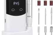 Professional Electric Nail File 45000 RPM Adjustable Speed,Nail Drill Rechargeable Type-C ABS Material, Portable Fast Heat Dissipation for Acrylic Gel Nails, Salon Home DIY 8H-15H