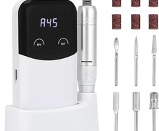 Professional Electric Nail File 45000 RPM Adjustable Speed,Nail Drill Rechargeable Type-C ABS Material, Portable Fast Heat Dissipation for Acrylic Gel Nails, Salon Home DIY 8H-15H