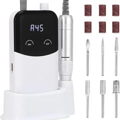 Professional Electric Nail File 45000 RPM Adjustable Speed,Nail Drill Rechargeable Type-C ABS Material, Portable Fast Heat Dissipation for Acrylic Gel Nails, Salon Home DIY 8H-15H