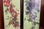 Pair of antique hand painted wooden panels.