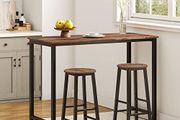 Bar Stools Set of 2, Kitchen Breakfast Bar Chiars, Industrial 63 cm Height Stools for Dining Room, Kitchen, Solid and Stable, Rustic Brown and Black