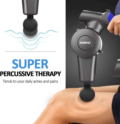 Massage Gun, Massage Gun Deep Tissue Muscle Massager with Adjustable Arm and 6 Massage Head, Percussion Handheld Electric Muscle Massager Lightweight Portable for Muscle Tension Relief