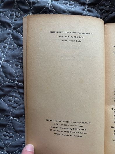 Vintage Book Selected Poems by D. H. Lawrence