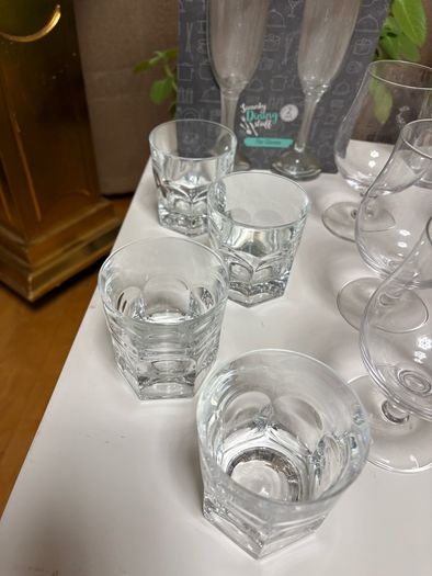 Large set of various glasses