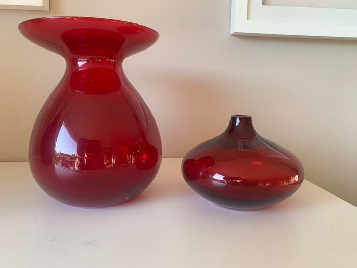 IKEA Salong Cranberry Ruby Red Glass