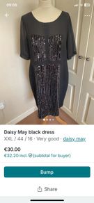 Daisy May black dress size 16