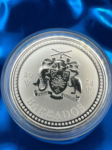 1oz Fine 9999 Silver Bullion Trident 2024.