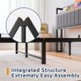 4ft6 Upholstered Bed Frame Double Bed with Charging Station/USB Ports and LED Lights Image 5