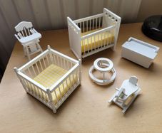 Dolls house furniture - Nursery - white