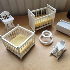 Dolls house furniture - Nursery - white