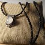 Handmade Moon Stone Sterling Silver and Antique Tiny Jet Beads Necklace Image 6