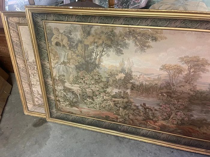 Old framed tapestry