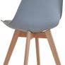 Set of 4 Solid Beech Dining Chairs Retro Upholstered Kitchen Chair Wooden Grey Image 3