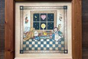 Vintage Framed art print by artist P. Buckley Moss, titled "The Night Before Christmas".