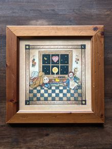 Vintage Framed art print by artist P. Buckley Moss, titled "The Night Before Christmas".