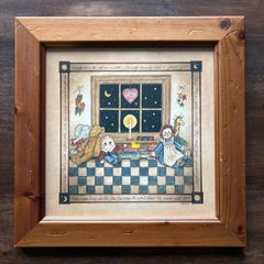 Vintage Framed art print by artist P. Buckley Moss, titled "The Night Before Christmas".