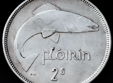 Ireland - 1928 - Florin - Salmon - Silver - KM.7 - [2064]