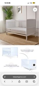 Travis Cot Bed & Mattress Bundle grey baby elegance