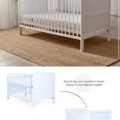 Travis Cot Bed & Mattress Bundle grey baby elegance