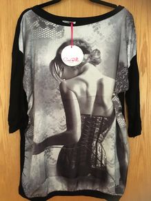 Graphic Photo Print Top Sweatshirt New  Corset Girl