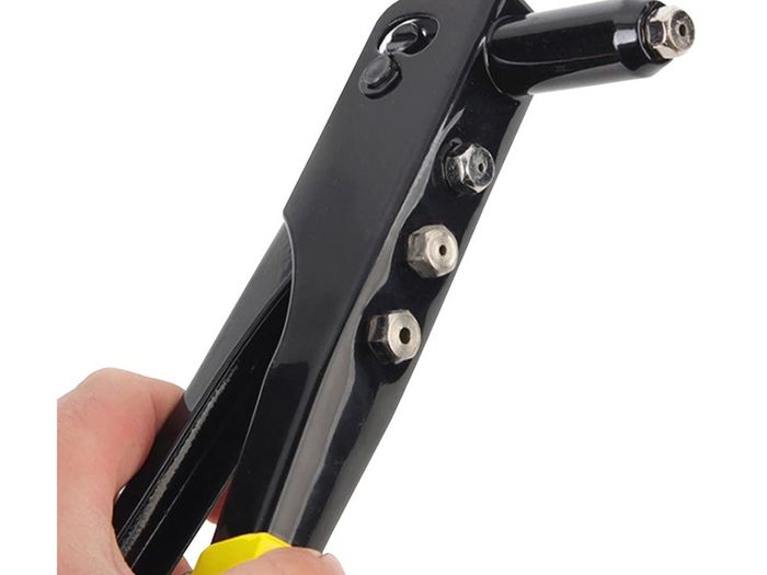 New Hand Riveter Hand Gun for Aluminium Steel Blind Pop Rivets 4 Nozzles #1463